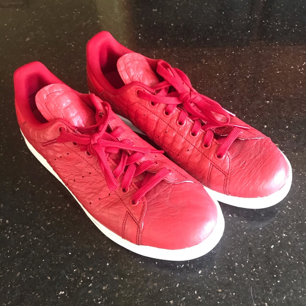 Adidas Originals Stan Smith LEATHER croc red shoes men 10